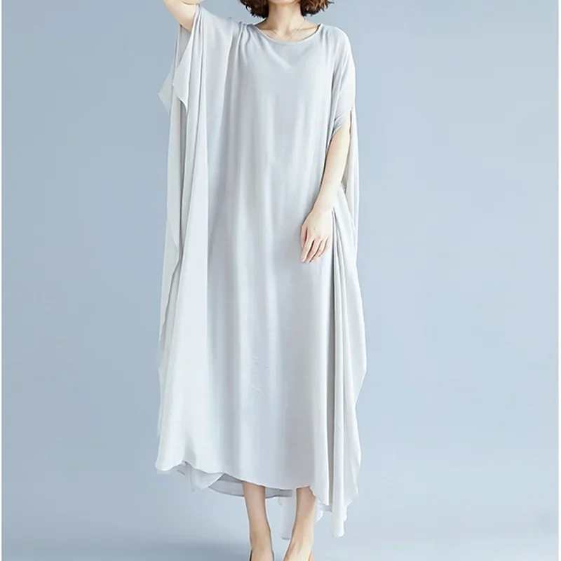 Dresses Summer 2024 Oversized Dress Cotton Linen Chinese Robe Oriental Meditation Robe Vintage Femme Dai Vietnam Dress 10162