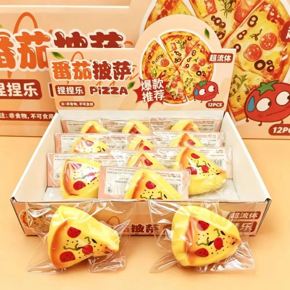 Pizza Hot Dog Fluid Toast Squishy Realistic Slow Rising Bread Fidget Toy Pinch Hand Relax Sensory Toy Office Workers