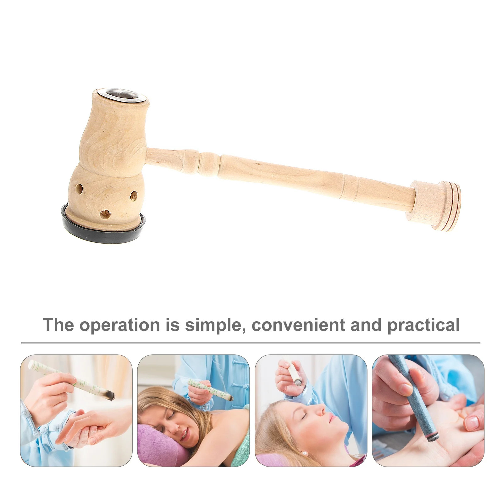 صندوق الموقد عصا الموقد، صندوق شفاء خشبي صغير لعلاج الكى، حامل موكسا بفتحة واحدة محمول مع التحكم في درجة الحرارة، #2