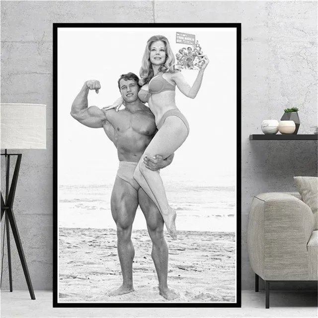 Arnold Schwarzenegger Bodybuilding Fitness Muscle Poster Prints Painting GYM Workout Wall Art Pictures Cuadros for Home