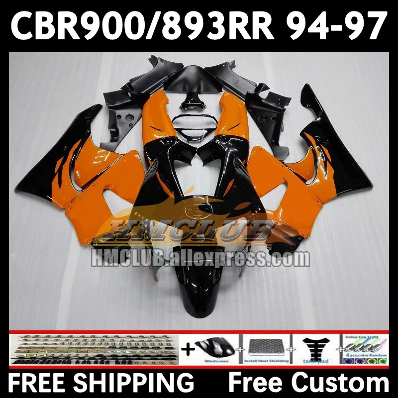 Fairing Kit For HONDA orange blk CBR900 CBR893 RR CBR 900 893RR CBR900RR 72No.51 CBR893RR 94 95 96 97 1994 1995 1996 1997 Body