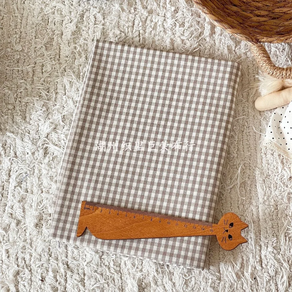 145 x 50 cm Kaffeefarbener Baumwollstoff, gewebtes Karo-Tuch für Damen, Kleidung, Taschen, Haarschmuck, Nähtuch – Detail 18