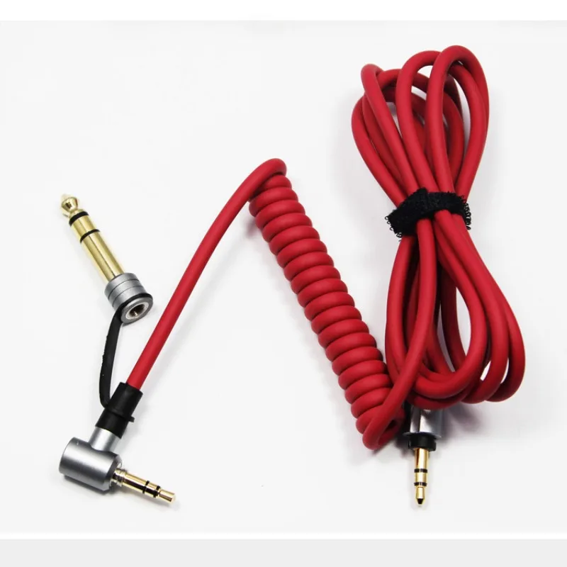 3.5mm To 3.5 Mm Audio Cable Pro Cable,Detox Cable, AUX Telescopic Cable Spring Audio Cable with 6.5mm Connector