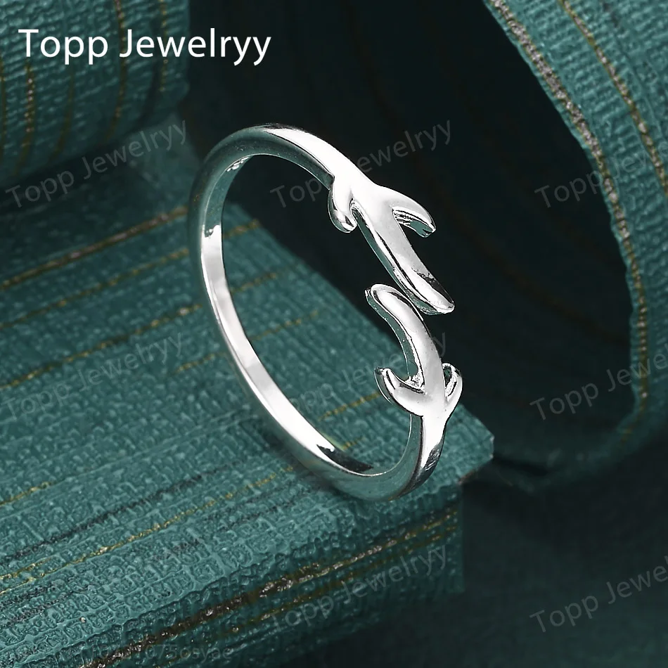 

New 925 Sterling Silver Simple Open Branch Ring For Women Fashion Birthday Party Gift Jewelry