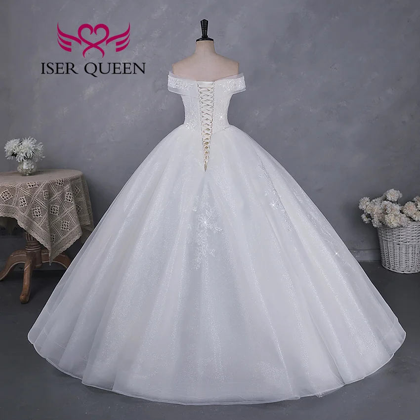Customized Off The Shoulder Small Pearls Beaded Lace Quality Wedding Dresses 2025 New Shiny Tulle Bright Bridal Gown WX0460 image 2