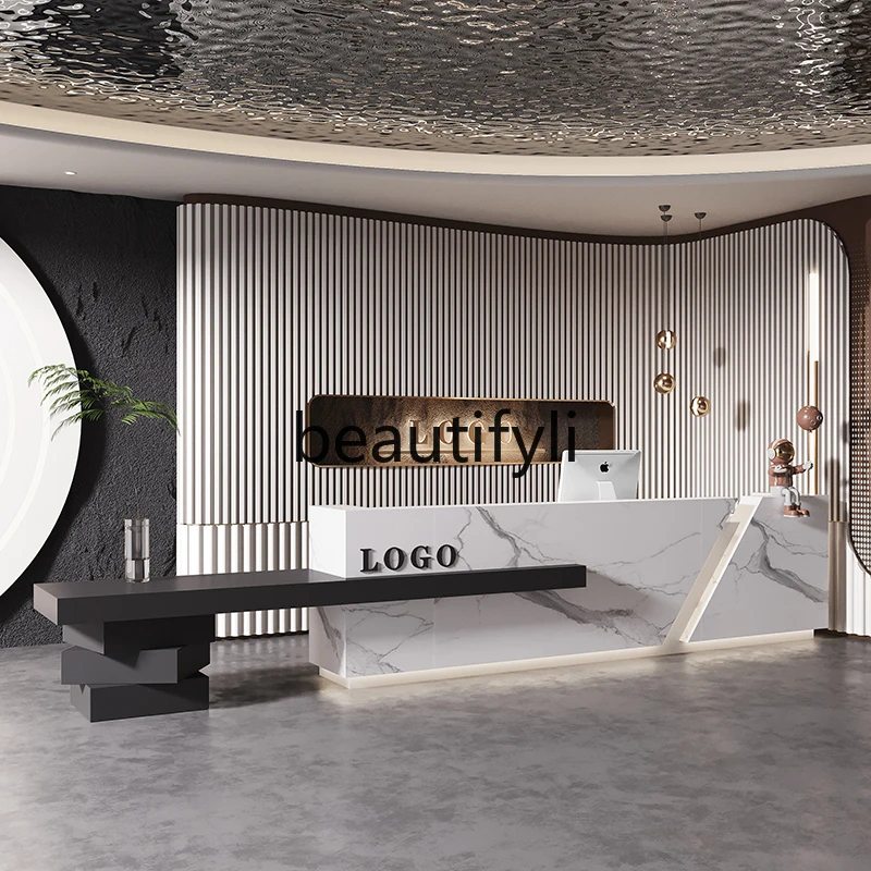 

Modern Company Hotel Counter Office Front Desk Imitation Marble checkout page