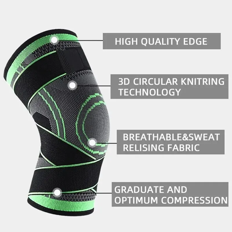Sports Fitness Knee Pads Support Bandage Braces Elastic Nylon Sport Compression Sleeve For Basketball Cycling Elastic Knee Pads