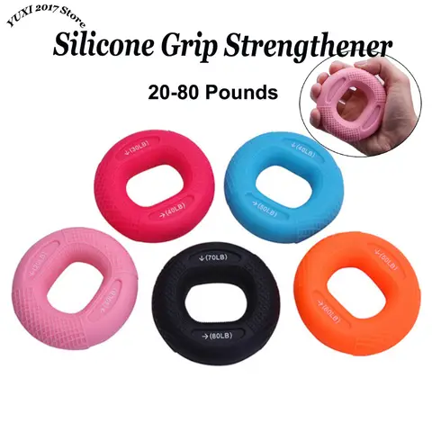 Silicone Grip Strength Trainer Arm Muscle Trainer Five Finger Strength Rehabilitation Grip Ring Exercise Fitness Equipment