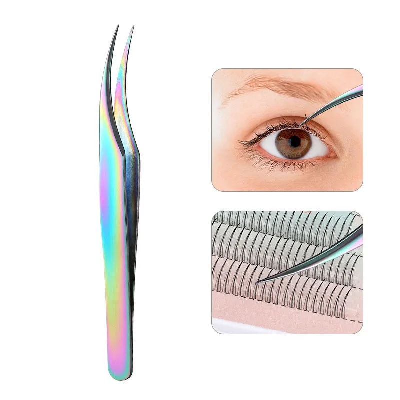 Edelstahl-Wimpernpinzette, Wimpernverlängerungs-Pinzette, Beauty-Wimpernpinzette, Falsche Wimpernzange, Beauty-Tool – Detail 10