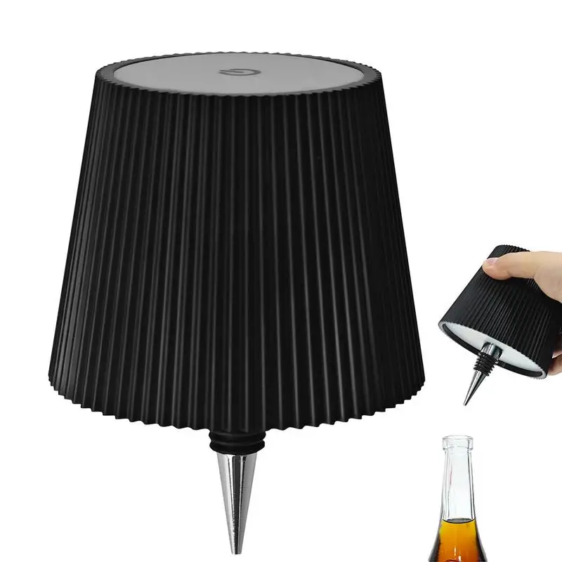 Lampe LED Rechargeable pour Bouteille de Vin, 3 Documents, Gradation, Table, Veilleuse, Commande Tactile, Accessoire Décoratif