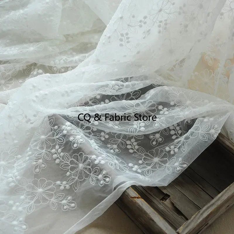 

Цветочная сетка с вышивкой, кружевная ткань для свадебного платья, детская одежда, аксессуары для украшения штор