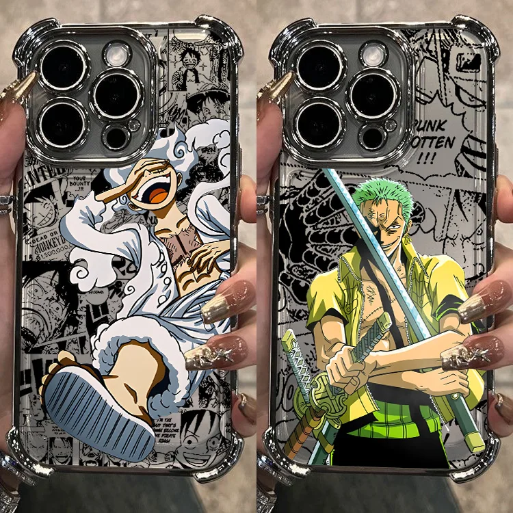 

Hot Anime One Piece Plating Phone Case For Google Pixel 10 9 8 7 9a 8a 7a Pro XL 5G Anti Fall Airbag