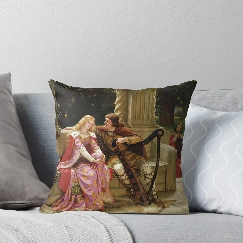 Edmund Blair Leighton - Tristan and Isolde Throw Pillow Cushions Luxury Sofa Cushions christmas supplies pillow