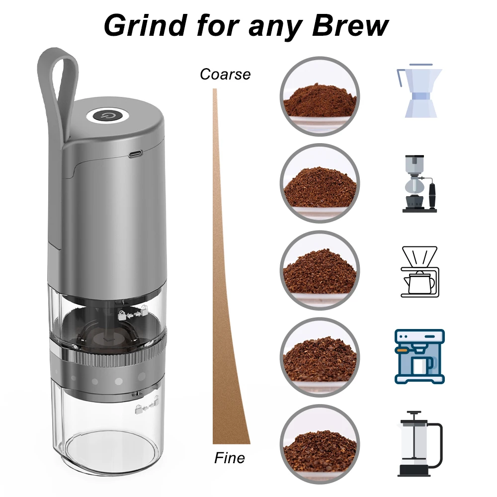 USB Rechargeable Electric Coffee Grinder For Beans Spices Herbs Nuts Grains Mini Coffee Grinder Ceramic Grinding Core Grinder