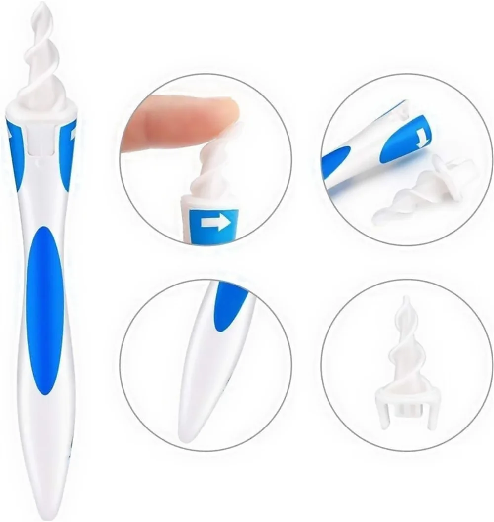 16 pcs Ear Cleaning Tools Portable Silicone Ear Scoop Cleaning Tools Ear Wax Soft Spiral Beauty Care Gadget Personal Hygiene Set