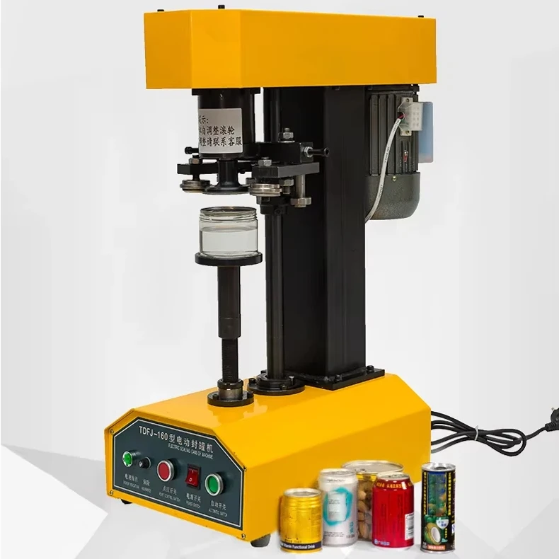 

Jar Sealing Machine /Double Motor Beer Can Seamer /Stainless Steel Desktop Semi Automatic Cans Sealing Machine TDFJ-160