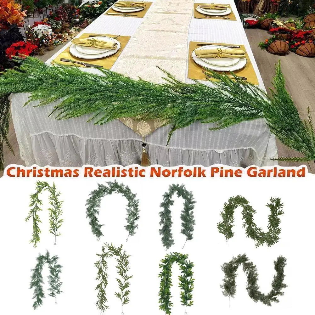 rattan tree pole plastic leaf party decoration christmas decoration artificial pine needles,Norfolk and Cypress False Garland