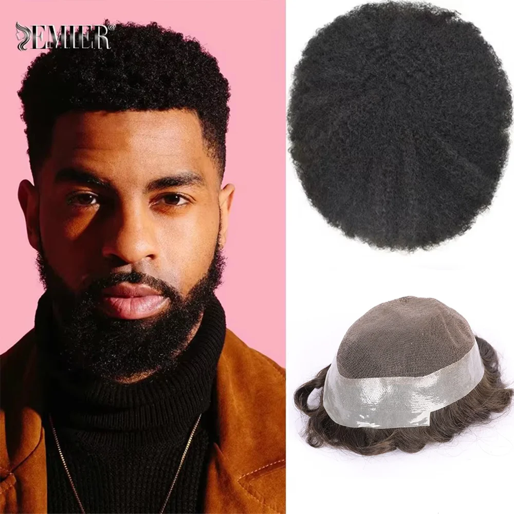 

Toupee System Human Hair Hd Swiss Lace With Thin Skin PU Male Hair Durable Prosthesis 6“ Men's Capillary Prosthesis Hair Unit