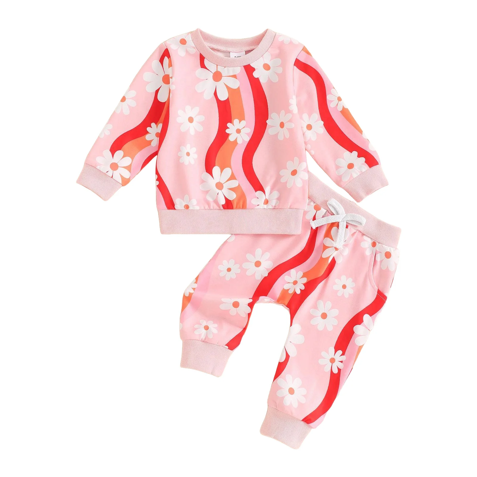 

Elephant Clothes for Baby Girl Toddler Girl 2 Piece Clothes Baby Floral Sweatsuit Set Sweatshirt Sweatpants Tracksuit Crop Kid
