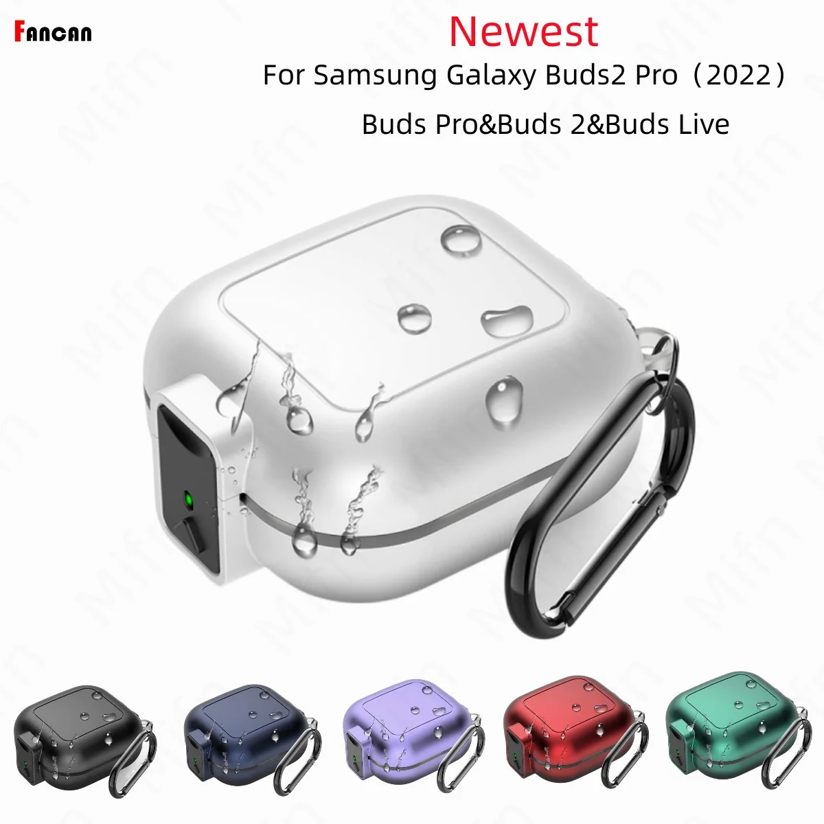 2023new luxury 【 Upgrade Lock] hartes ipx68 wasserdichtes Gehäuse für Galaxy Buds Pro Live Buds 2 Pro Hüllen stoß fester Protektor Schlüssel bund