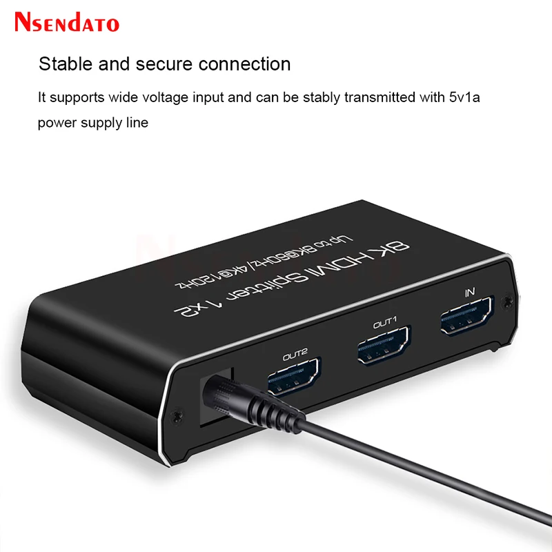 8K 60Hz HDR Splitter HDMI 4k 120Hz HDR 1X2 HDMI Switch 1 In 2 Out HDR HDMI 2.1 Splitter Switch Switcher adapter For PS5/4 HDTV