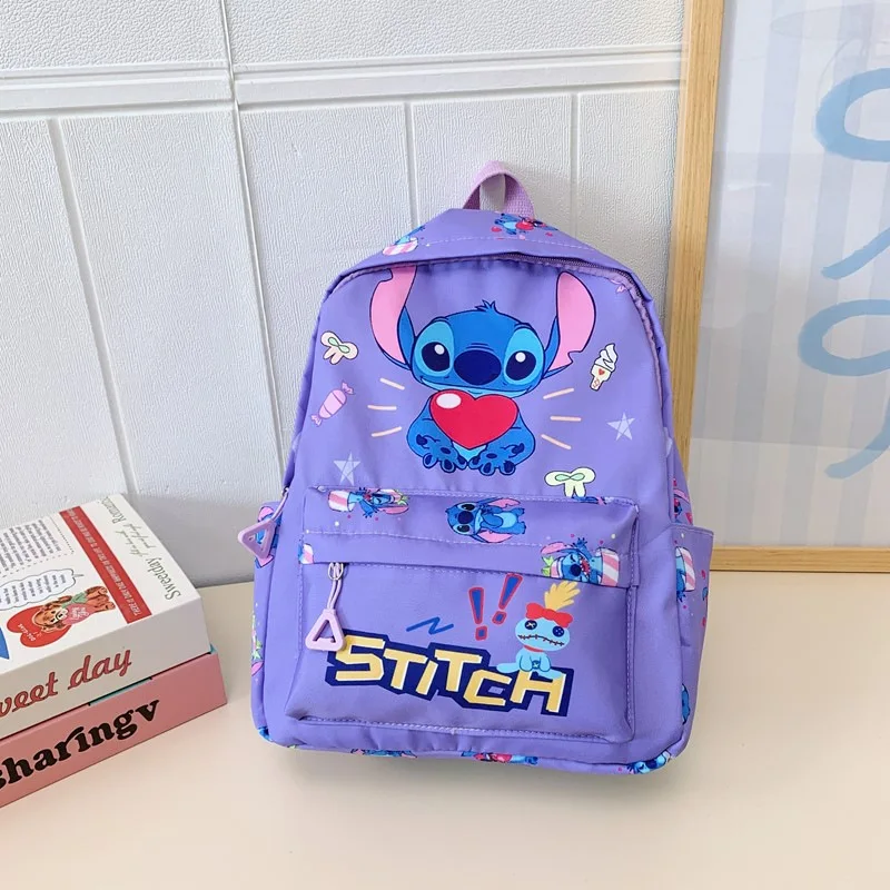 

Disney Stitch School Backpack for Girls Kids Cartoon Double Shoulder Bag Preschool Kindergarten Daycare Travel Gift