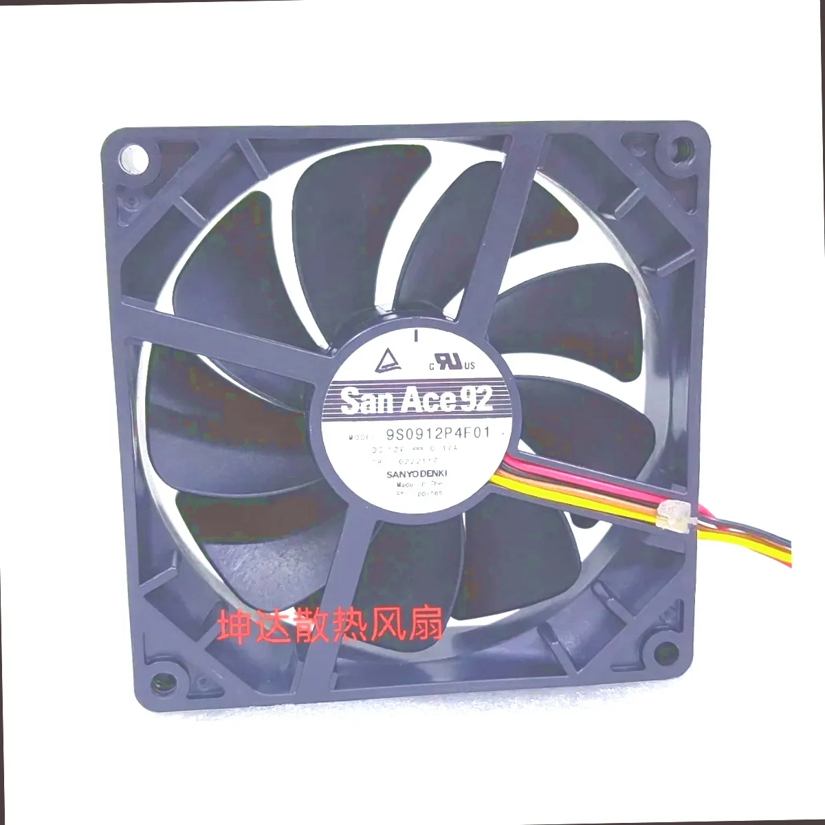 SANYO DENKI 9S0912P4F01 DC 12V 0.17A 90x90x25mm 4-Wire Case Cooling Fan Industrial Equipment Ventilation