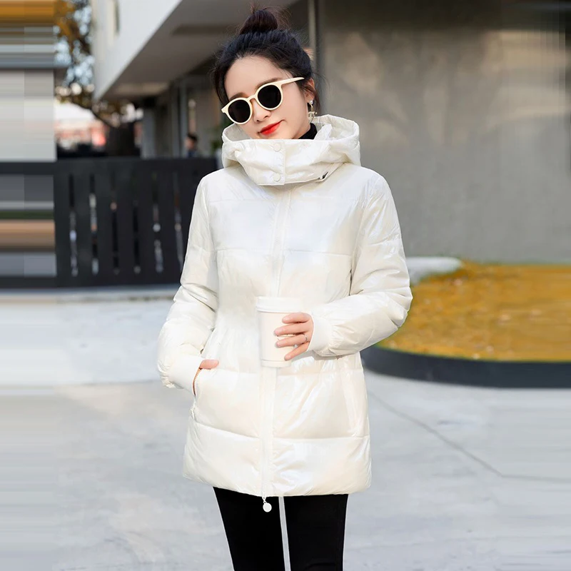 Fashion Smooth Women\'s Jacket Autumn Hooded Coats Female Warm Parkas Korean New 2024 Winter Outerwear Waterproof Autumn Clothing