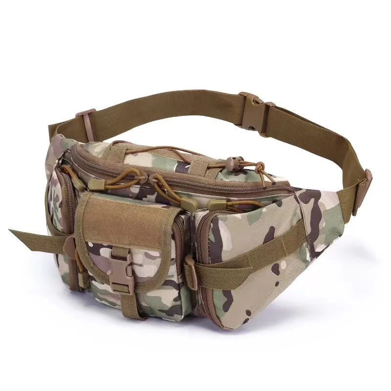 Multifuncional montanha camuflagem cintura saco para homens, tático ao ar livre caminhadas peito saco impermeável telefone de nylon, saco militar