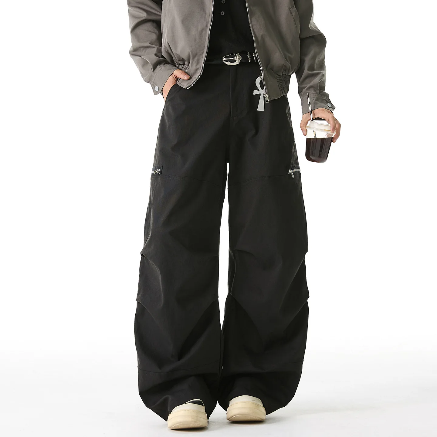 

2025 Retro Curved Knife Casual Pants Men's Autumn Style Paratrooper Pants Trendy Brand Loose Straight Tube Workwear Pants