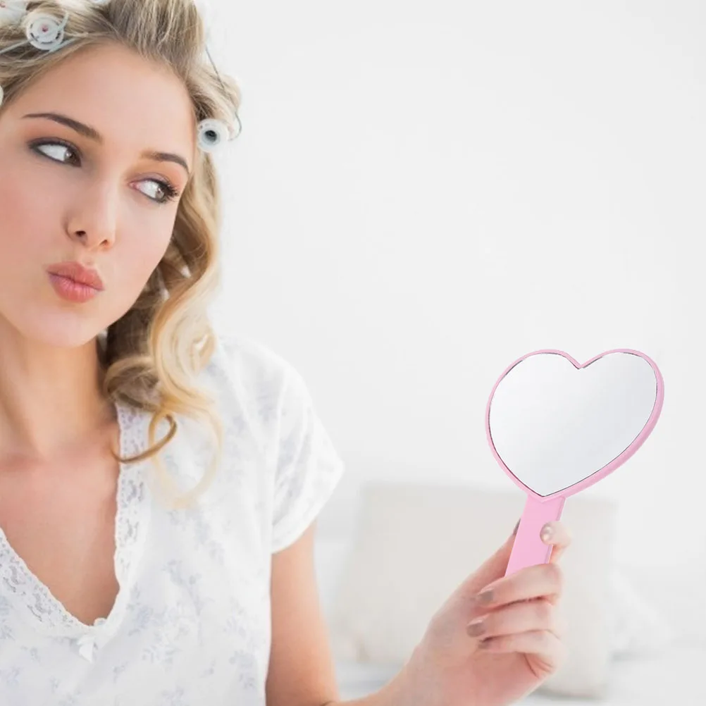 

4pcs Heart H Mirror H held Travel Beauty Makeup Accessories Simple Plastic Women Portable Stylish Durable ABS Material High