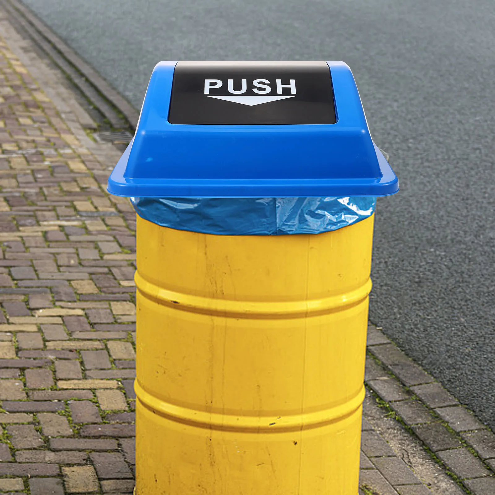 

Flip Top Trash Can Lid Plastic Replacement Cover For Waste Bin Heavy Duty Round Garbage Container Lid Home Office Park Use