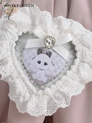 Borse a tracolla trasparenti a forma di cuore stampate in pizzo giapponese Mine Sweet Cute Mini Bag versatili borse a tracolla Kawaii per le donne