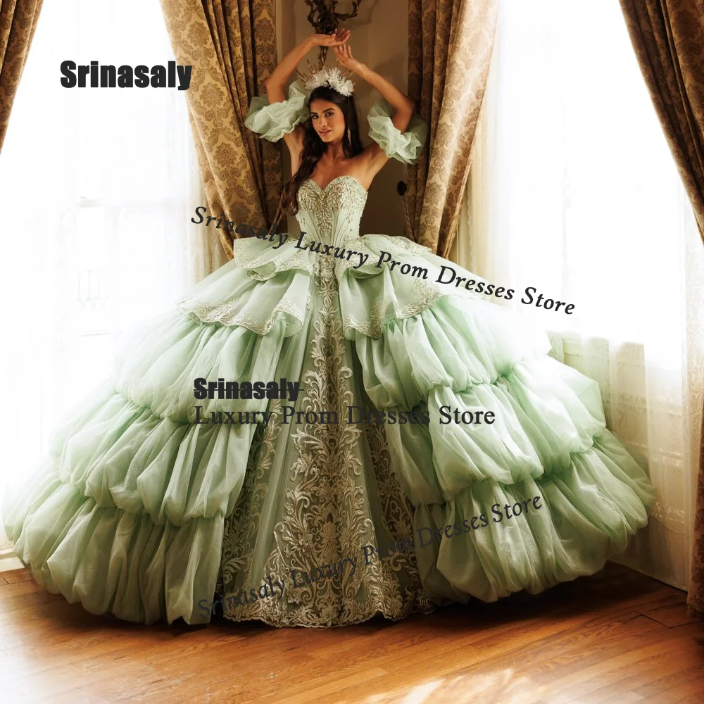 Customized Graceful Ball Gown Quinceanera Dresses Mexican Sleeveless Strapless Sweet 16 Gowns Corset Birthday Vestido De 15 Años