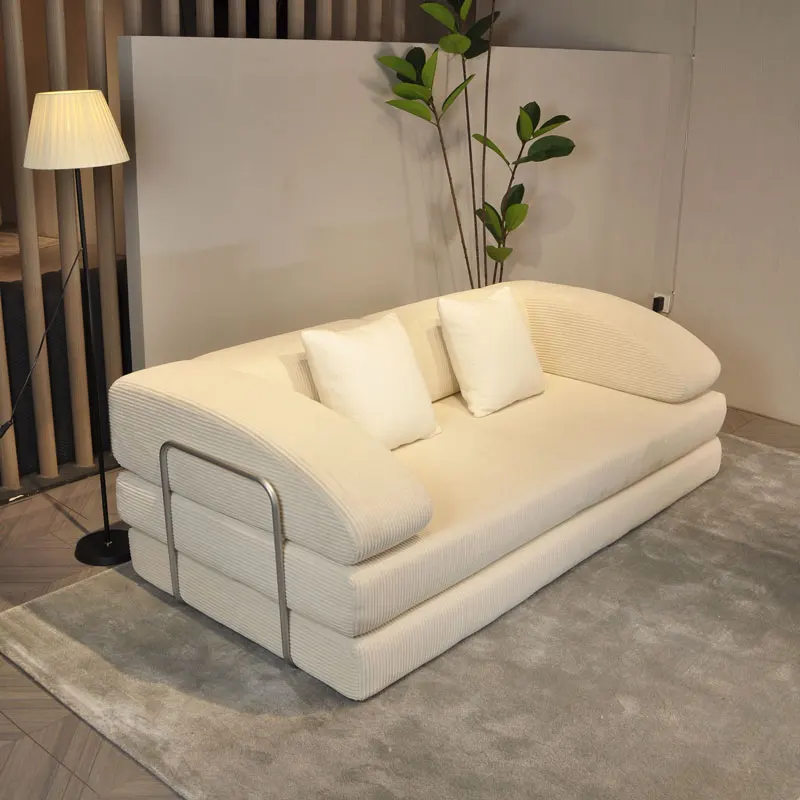 

Дизайнерские бежевые диваны для гостиной, диван-кровать размера «king-size» в скандинавском стиле, современный шезлонг-канапе для гостиной и спальни