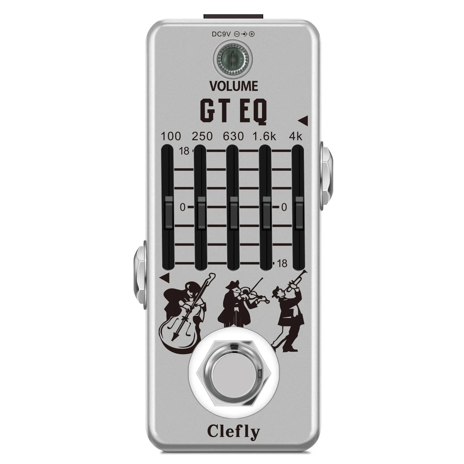 CLEFLY Guitar Equalizer Pedal 5-Band Graphic Parametric EQ Guitar Effect Pedals ± 18dB Frequency Compensator Guitar Accessories