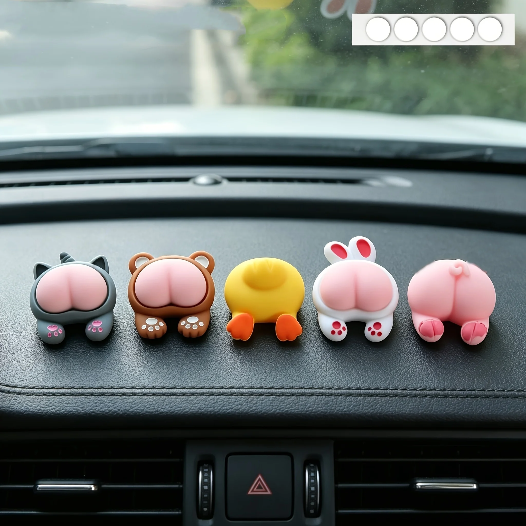 32/15 Pieces of Random Designs, Cute and Charming Cartoon-Style Car Ornaments, Cute Little Animal Butt Shapes, Car Dashboard Decorations, Phone Case Decorations, Multi-Purpose Decorations, Halloween and Christmas Gifts