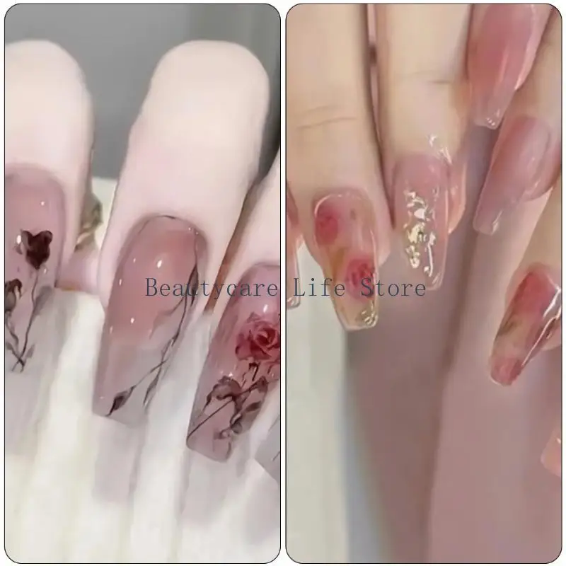 652C 10 Sheets Nails Art Stickers Flower Stickers Floral Decals for Women
