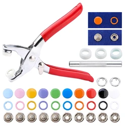 Qiao 20Set Button+Pliers Metal Snap Button Fasteners Pliers Kit Tool,Press Studs buttonRings Pression Fasteners For Clothes Bag
