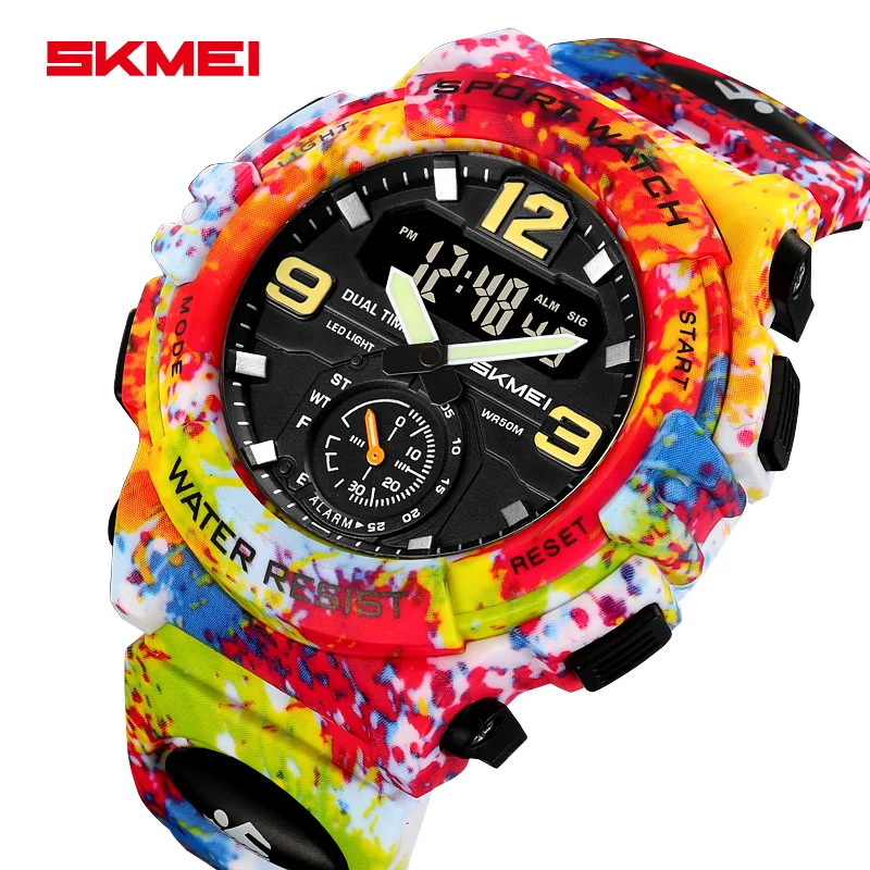 

SKMEI 2341 Наручные часы-будильник Horloges Mannen цифровые электронные часы с большим циферблатом модные спортивные мужские водонепроницаемые кварцевые часы