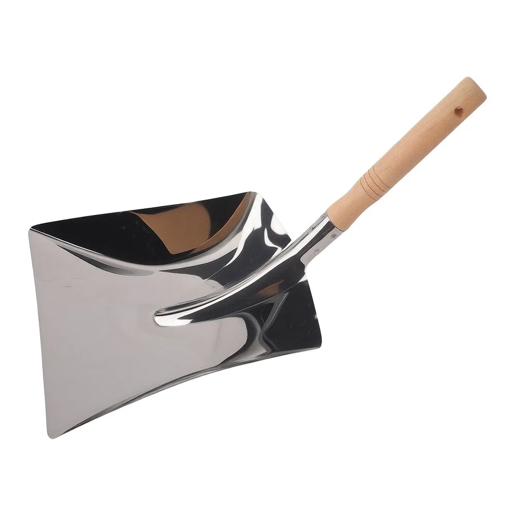 Fireplace Cleaning Tool Stainless Steel Ash Shovel with Wide Scoop Head Suitable for Indoor Outdoor Applications