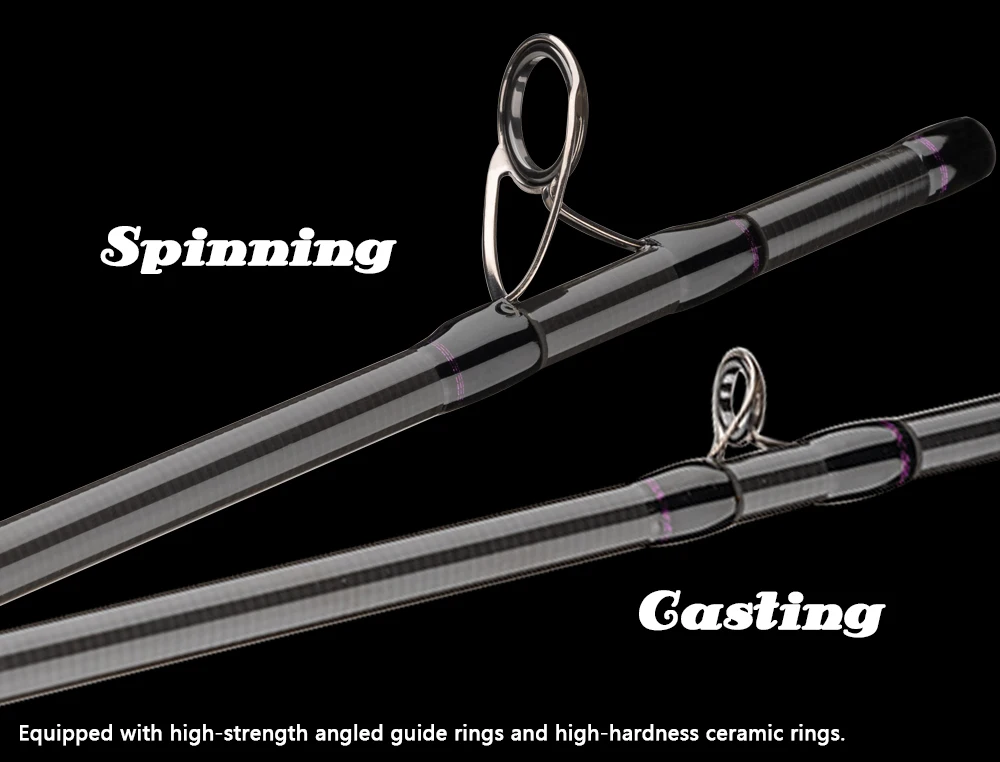 BIUTIFU Spinn- und Baitcasting-Angelruten 2,1/2,7/3,3m T1000 Carbon Traveller+ Baitcasting 5-60g Längenverstellbar mit Tragetasche – Detail 5