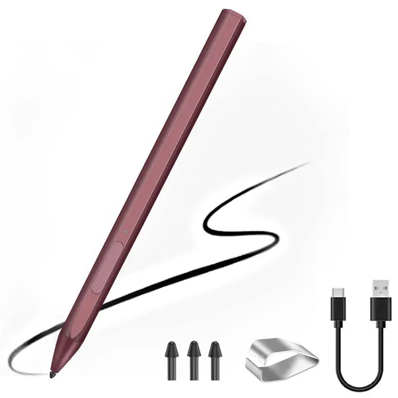 

Компактный для компьютера HP Envy Spectre Pavilion X360, многофункциональный удобный портативный стилус, прочный бордовый