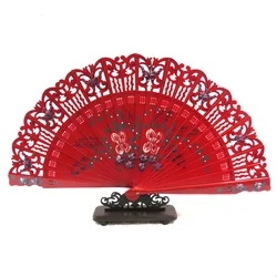 High Quality Wooden Folding Fan Ladies Hand Fan Wedding Hand-Painted Home Decorations Dance Performance