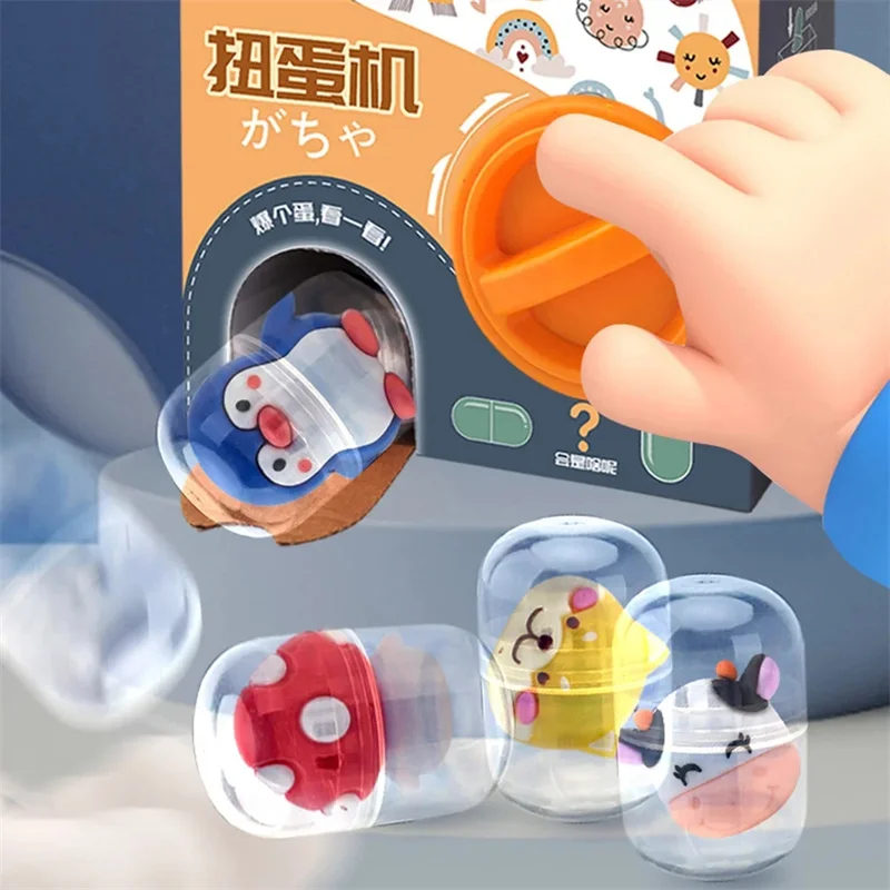 Children Mini Claw Machine Toys Cartoon Animals Doll Twister Party Interactive Table Games Toys Random Doll Claw Machine Set