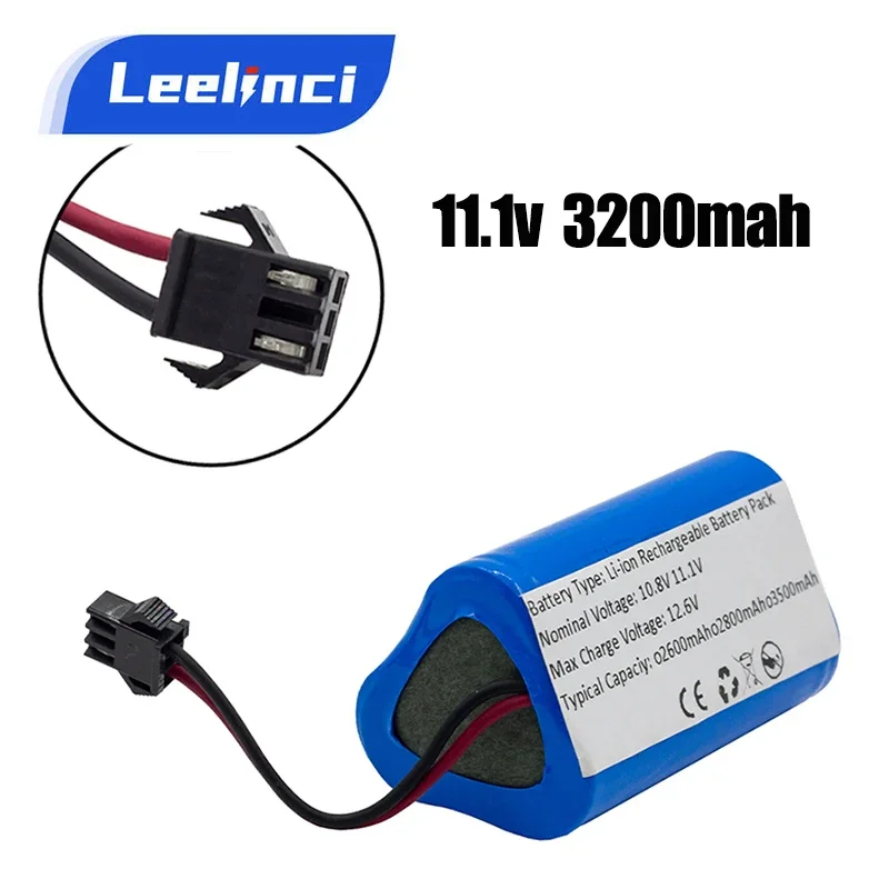 

10.8V 11.1V Reachargeble Lithium Battery Pack For CECOTEC For CONGA Slim 890,Wet Robotic Vacuum Cleaner Battery 18650 Batterie