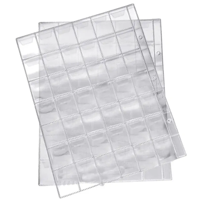 ABKS-50 PCS 42 Pockets Clear Coin Holders Folder Sheets Storage Cash Money Collection Album Creative PVC Albums Collecting