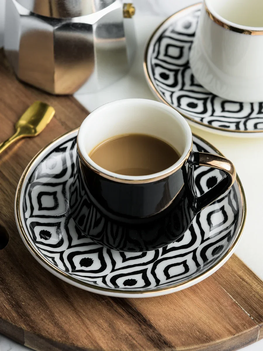 Ceramic coffee cup and dish New product Creative Türkiye style Italian espresso cup 80ml afternoon tea cup