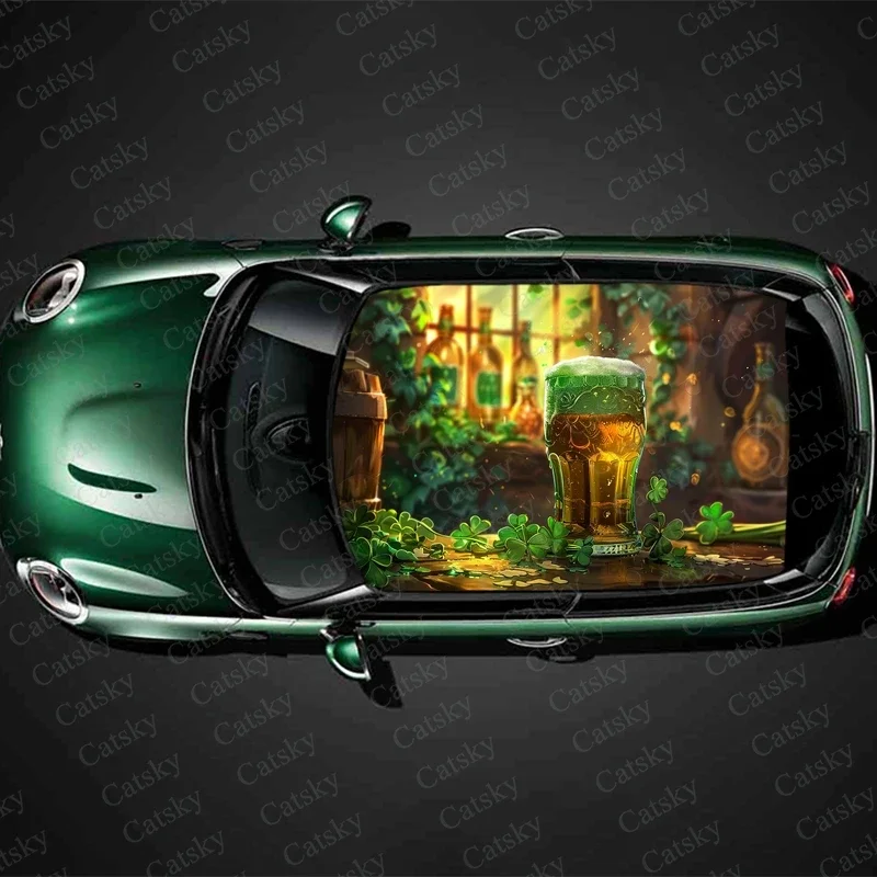 

Glass Beer Painting Car Roof Sticker Wrap Racing SUV Accessories Packaging Painted PVC Custom Car Graphic Decal