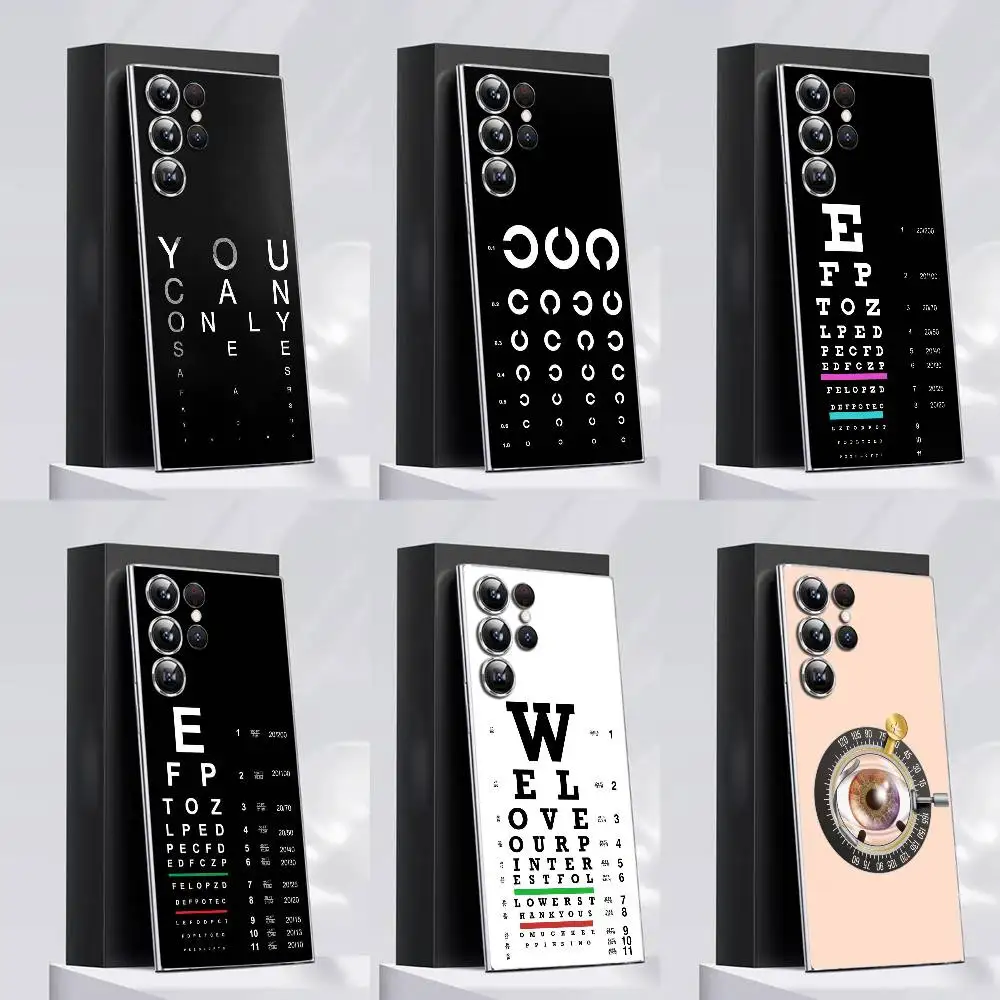 

Medical Eye Vision Chart Phone Case For Samsung S30,S25,S24,S23,S21,S22,S20,S10,5G,FE,lite,PIus,Ultra Transparent Cover